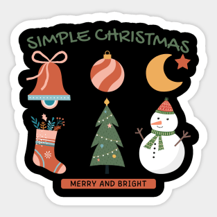 Simple Christmas, Merry and Bright Sticker